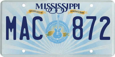 MS license plate MAC872