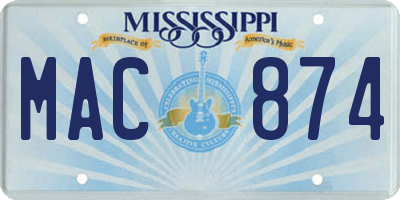 MS license plate MAC874