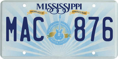 MS license plate MAC876