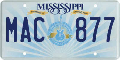 MS license plate MAC877