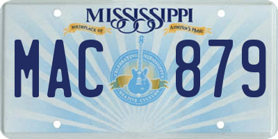 MS license plate MAC879
