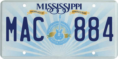 MS license plate MAC884