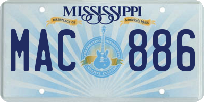 MS license plate MAC886