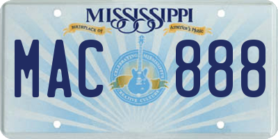 MS license plate MAC888