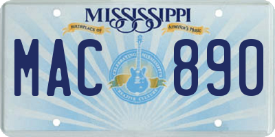 MS license plate MAC890