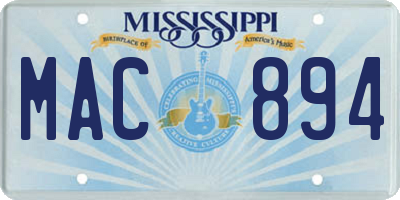 MS license plate MAC894