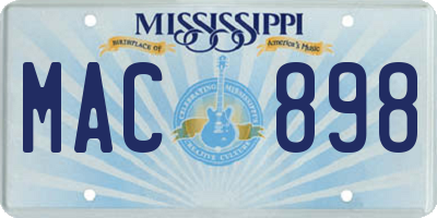MS license plate MAC898