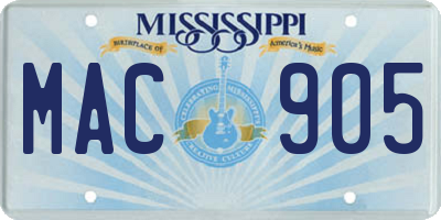 MS license plate MAC905