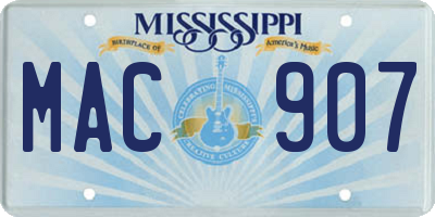MS license plate MAC907