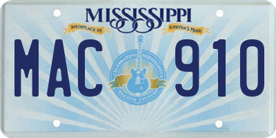 MS license plate MAC910