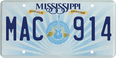 MS license plate MAC914