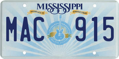 MS license plate MAC915