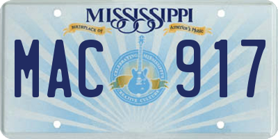 MS license plate MAC917