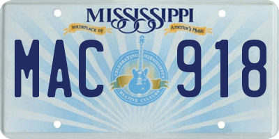 MS license plate MAC918