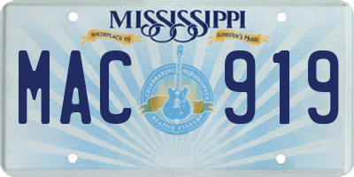 MS license plate MAC919