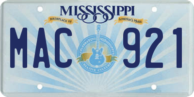 MS license plate MAC921