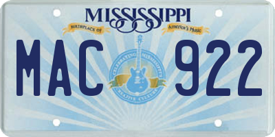 MS license plate MAC922