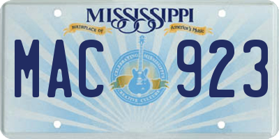 MS license plate MAC923