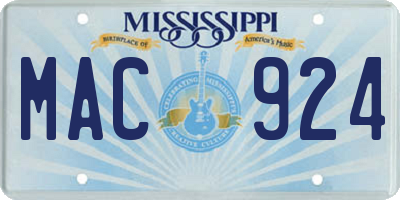 MS license plate MAC924