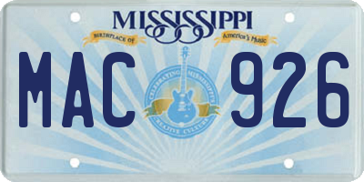 MS license plate MAC926