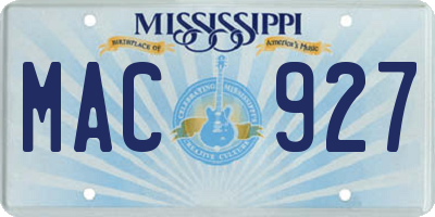 MS license plate MAC927