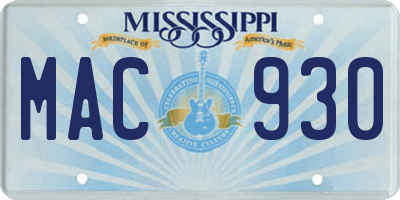 MS license plate MAC930