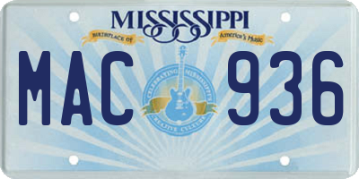 MS license plate MAC936