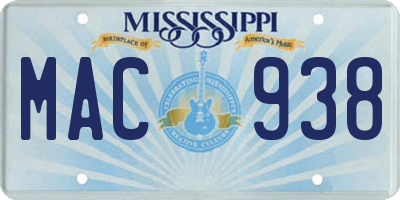 MS license plate MAC938