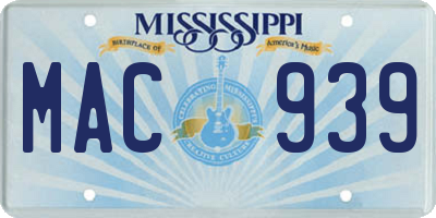 MS license plate MAC939