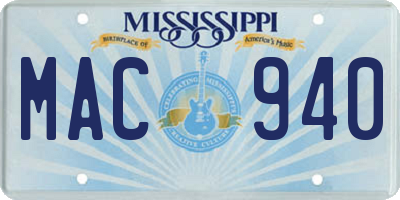 MS license plate MAC940