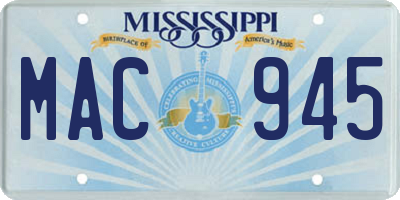MS license plate MAC945