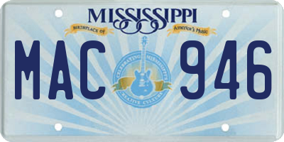 MS license plate MAC946