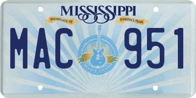 MS license plate MAC951