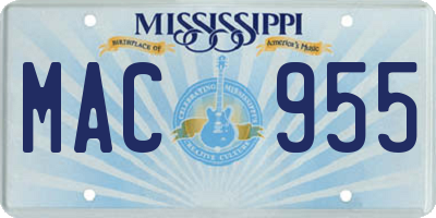 MS license plate MAC955