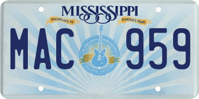 MS license plate MAC959