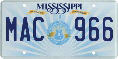 MS license plate MAC966
