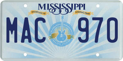 MS license plate MAC970