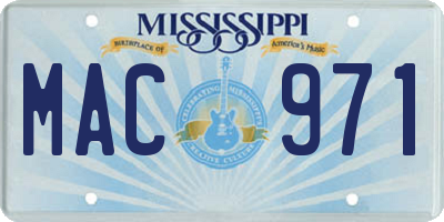 MS license plate MAC971