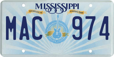 MS license plate MAC974