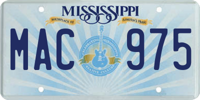 MS license plate MAC975