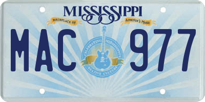 MS license plate MAC977