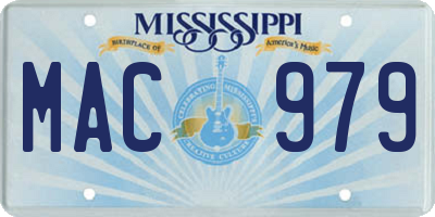 MS license plate MAC979