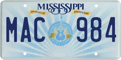MS license plate MAC984