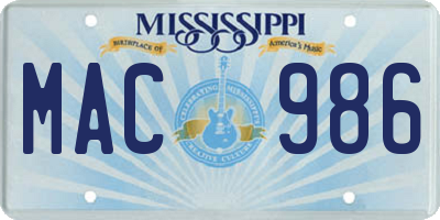MS license plate MAC986
