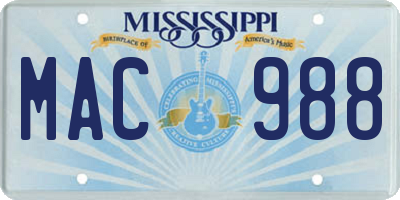 MS license plate MAC988