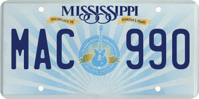 MS license plate MAC990