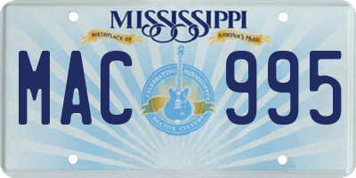MS license plate MAC995
