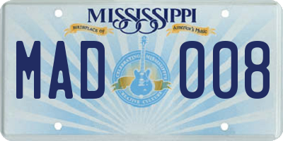 MS license plate MAD008