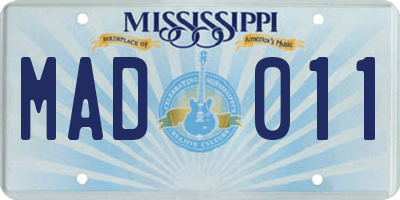 MS license plate MAD011