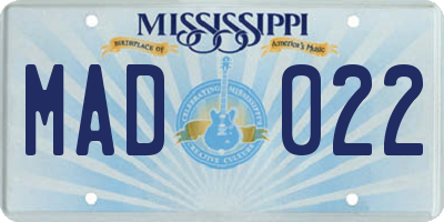 MS license plate MAD022